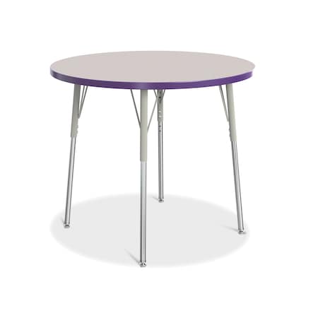 Jonti-Craft Berries Round Activity Table, 36 in. Diameter, A-height, Freckled Gray/Purple/Gray 6488JCA004
